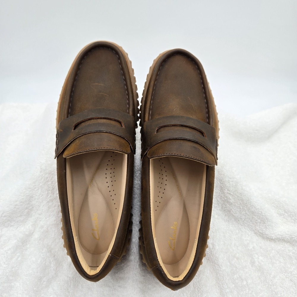 Clarks Torhill Penny Loafers Womens Size 7.5 Platform Ribbed Sole Slip On Shoes - Picture 12 of 13